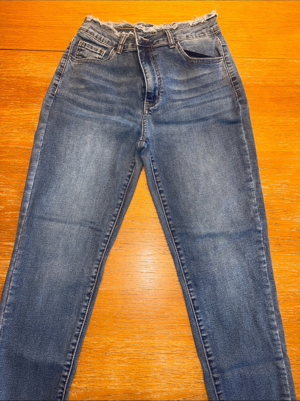 SHEIN Dark Wash High-Rise Skinny Jeans